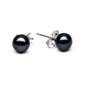 Cercei perle naturale negre 7 mm si argint DiAmanti EFB07-N_B-G (Argint 925‰ 0,5 g.)